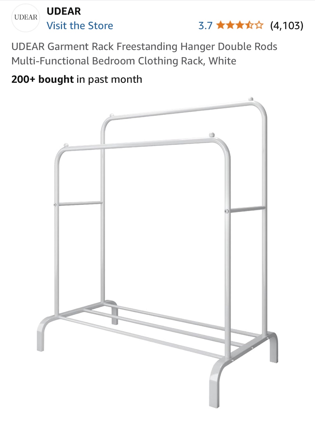 UDEAR Garment Rack Freestanding Hanger Double Rods - photo 4