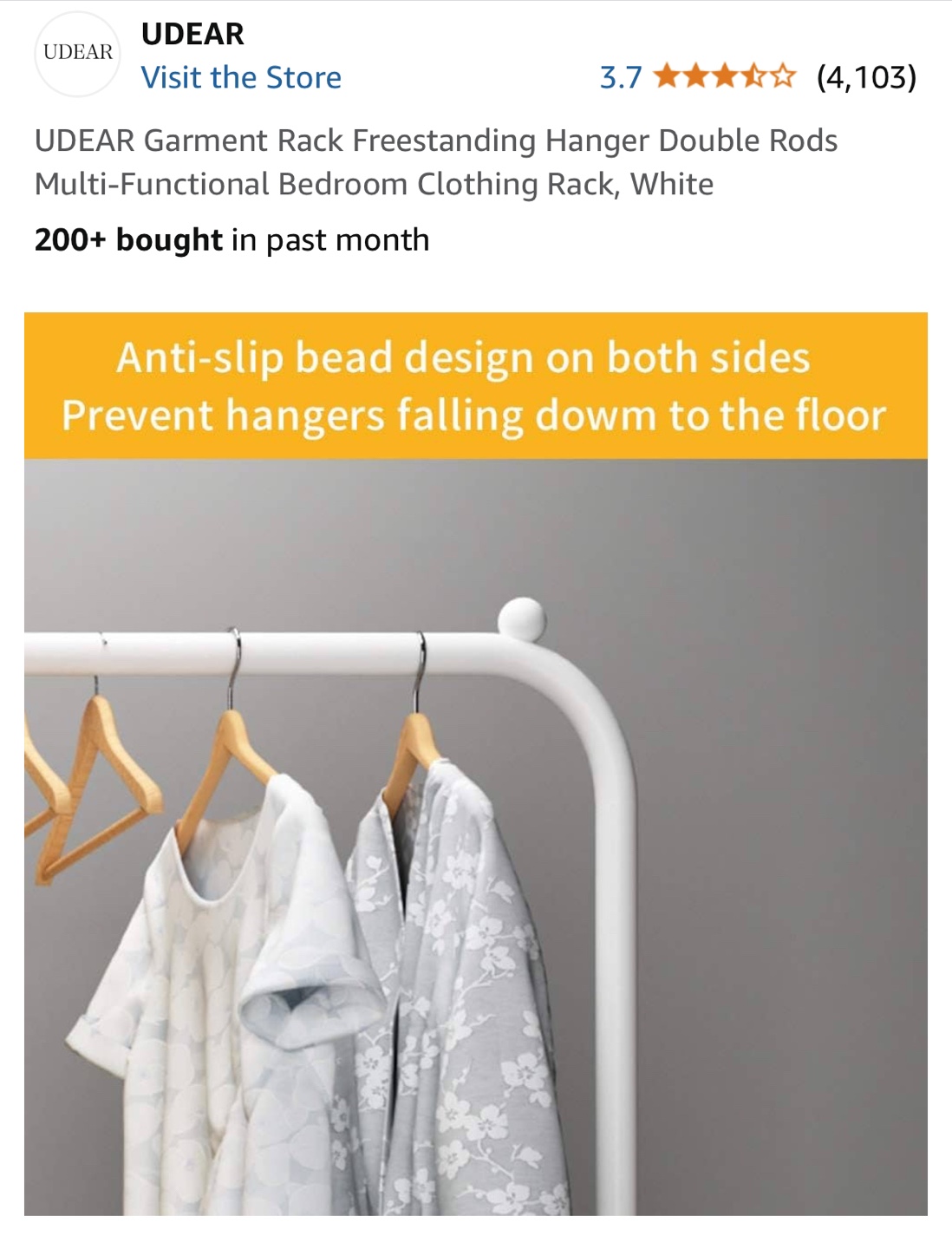UDEAR Garment Rack Freestanding Hanger Double Rods - photo 5