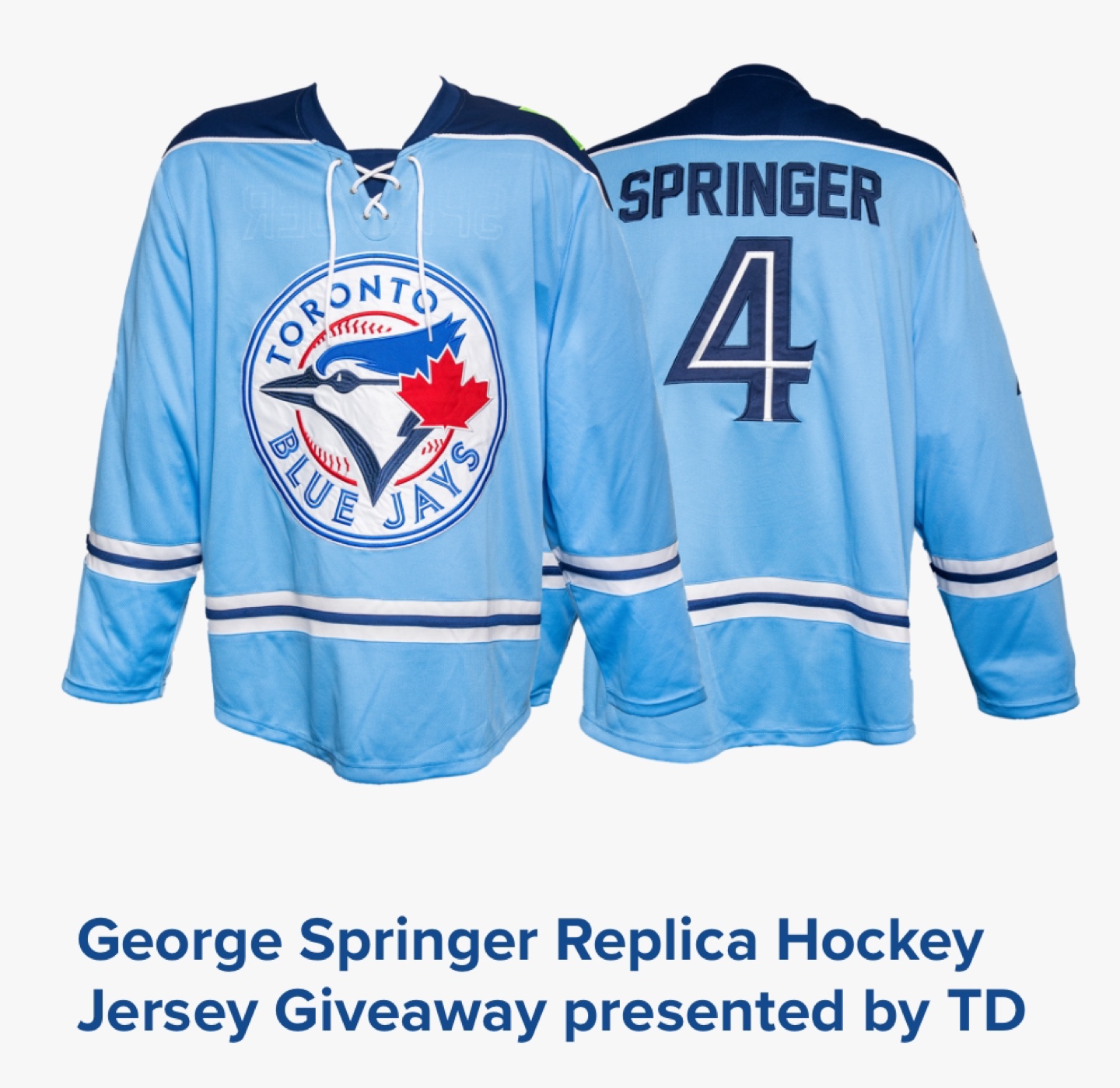 George Springer Toronto Blue Jays Hockey Jersey