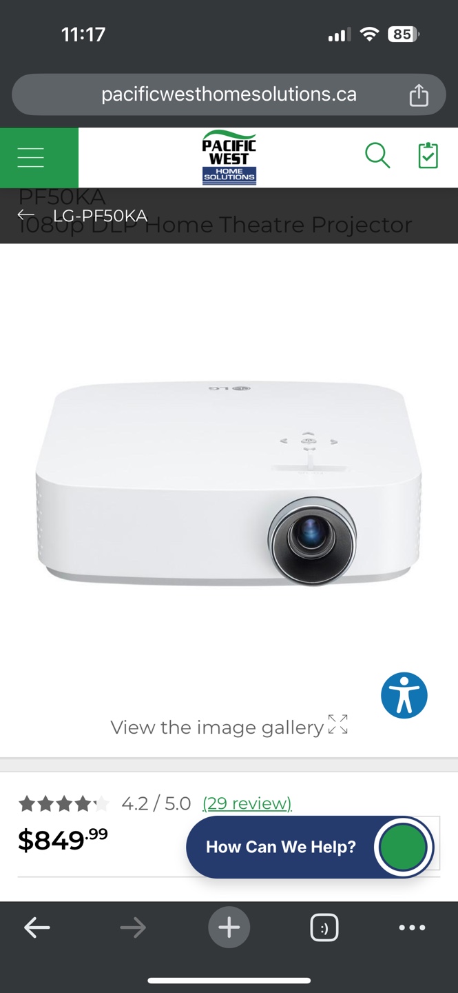 LG PF50KA 1080p Home Theatre Projector