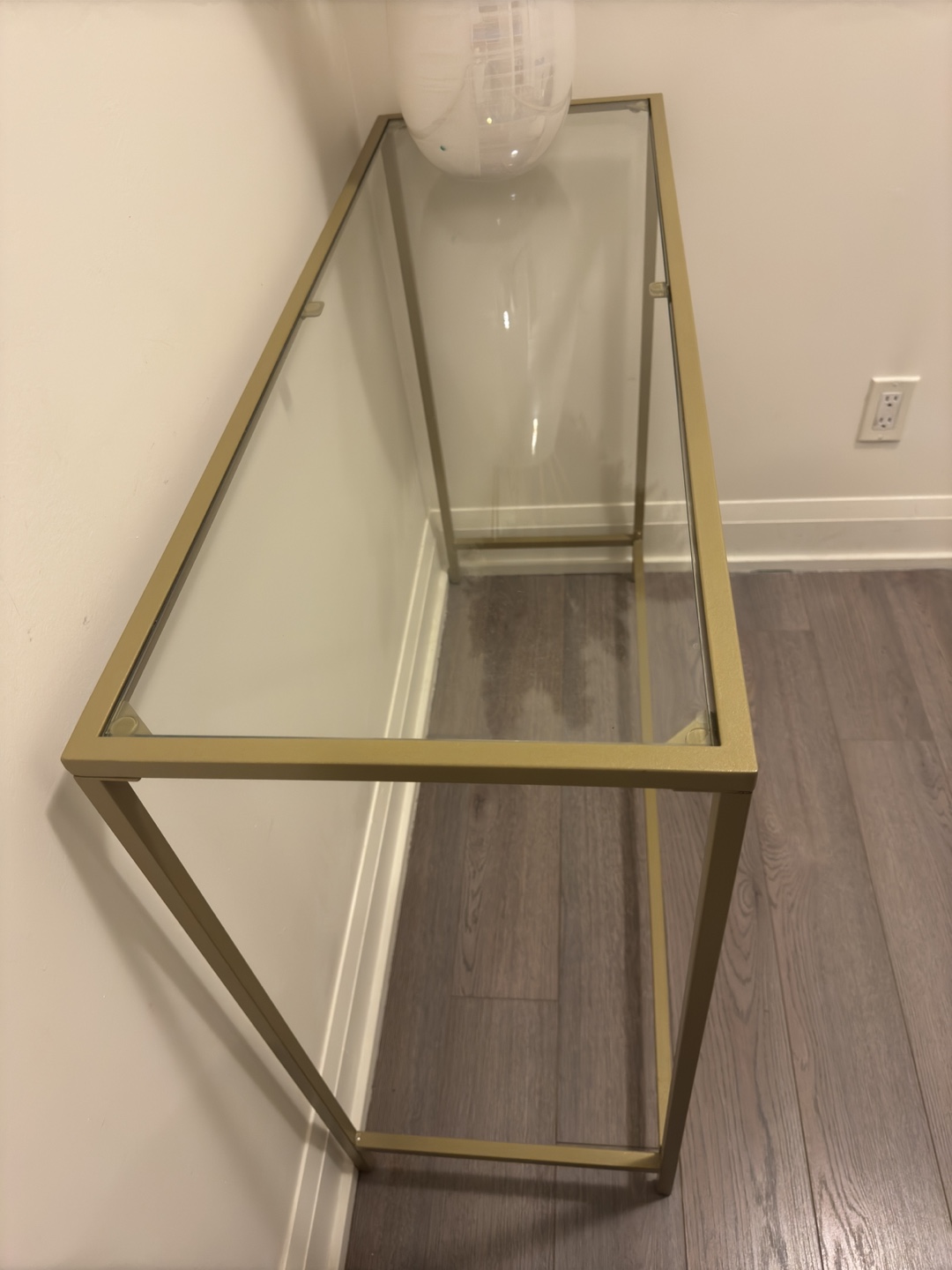 Glass and Gold Console Entryway Table - photo 2