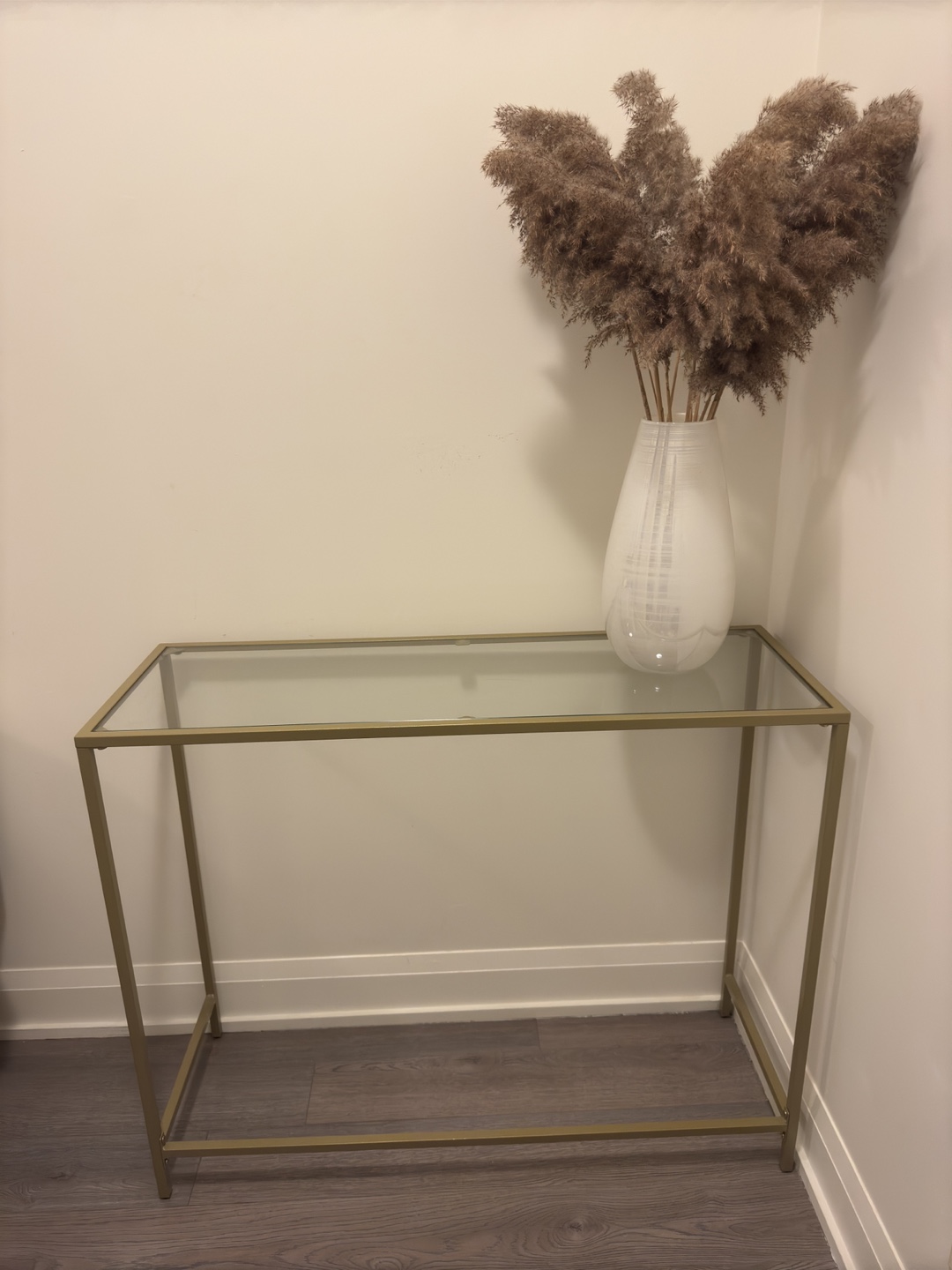 Glass and Gold Console Entryway Table