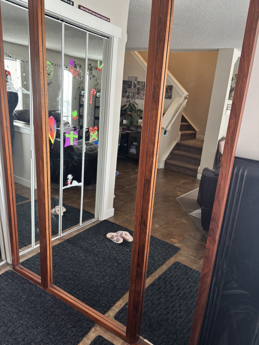 Three-Panel Solid Maple Mirror