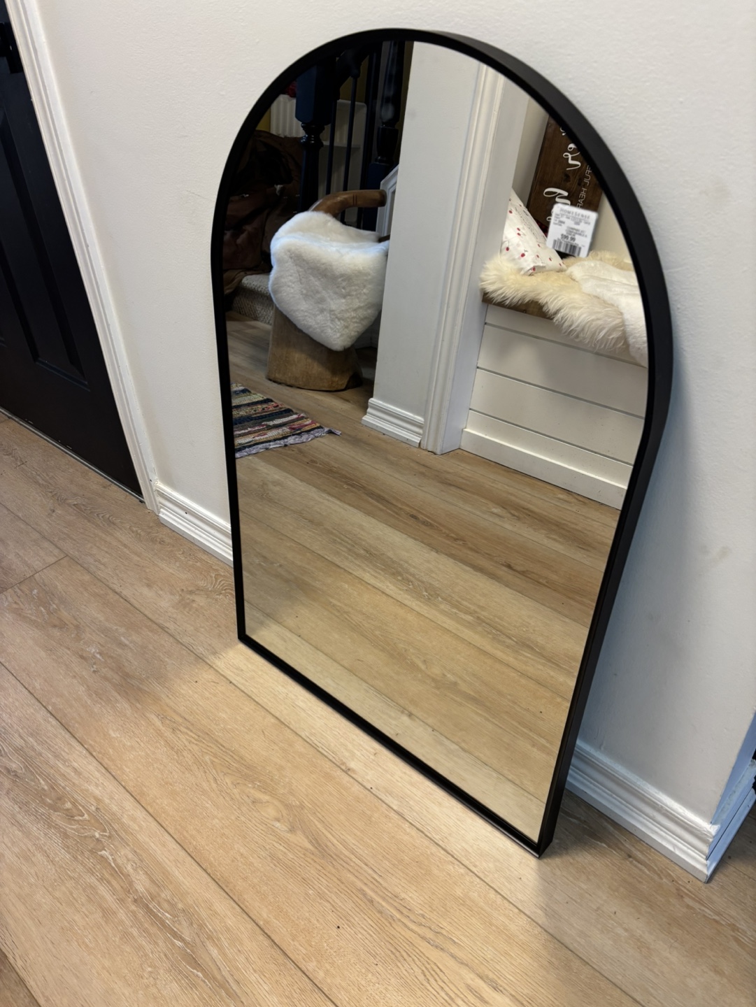 New 36" x 24" black frames arch mirror