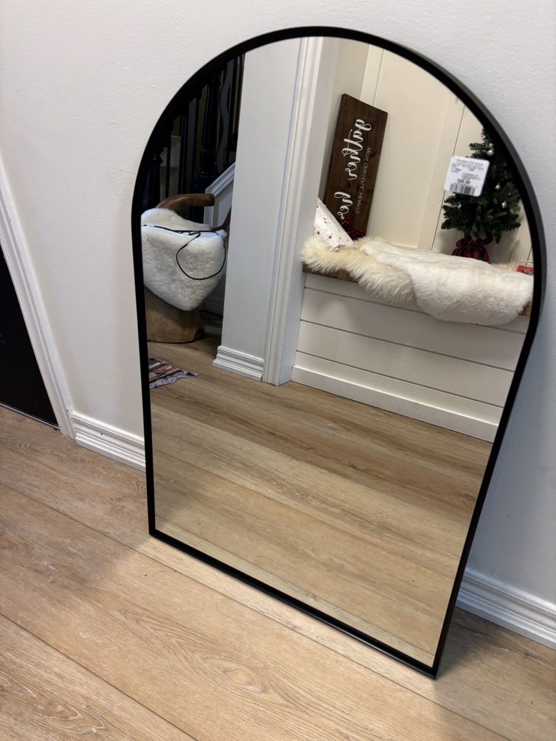 New 36" x 24" black frames arch mirror - photo 3