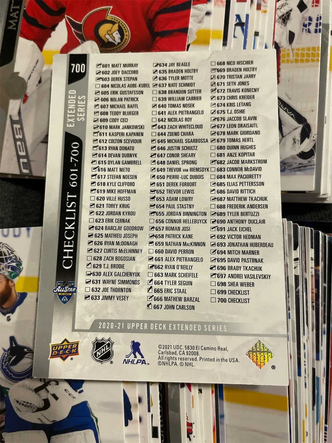 2020-21 Upper Deck Series 1 Hockey Cards & Checklist image indicator(2)