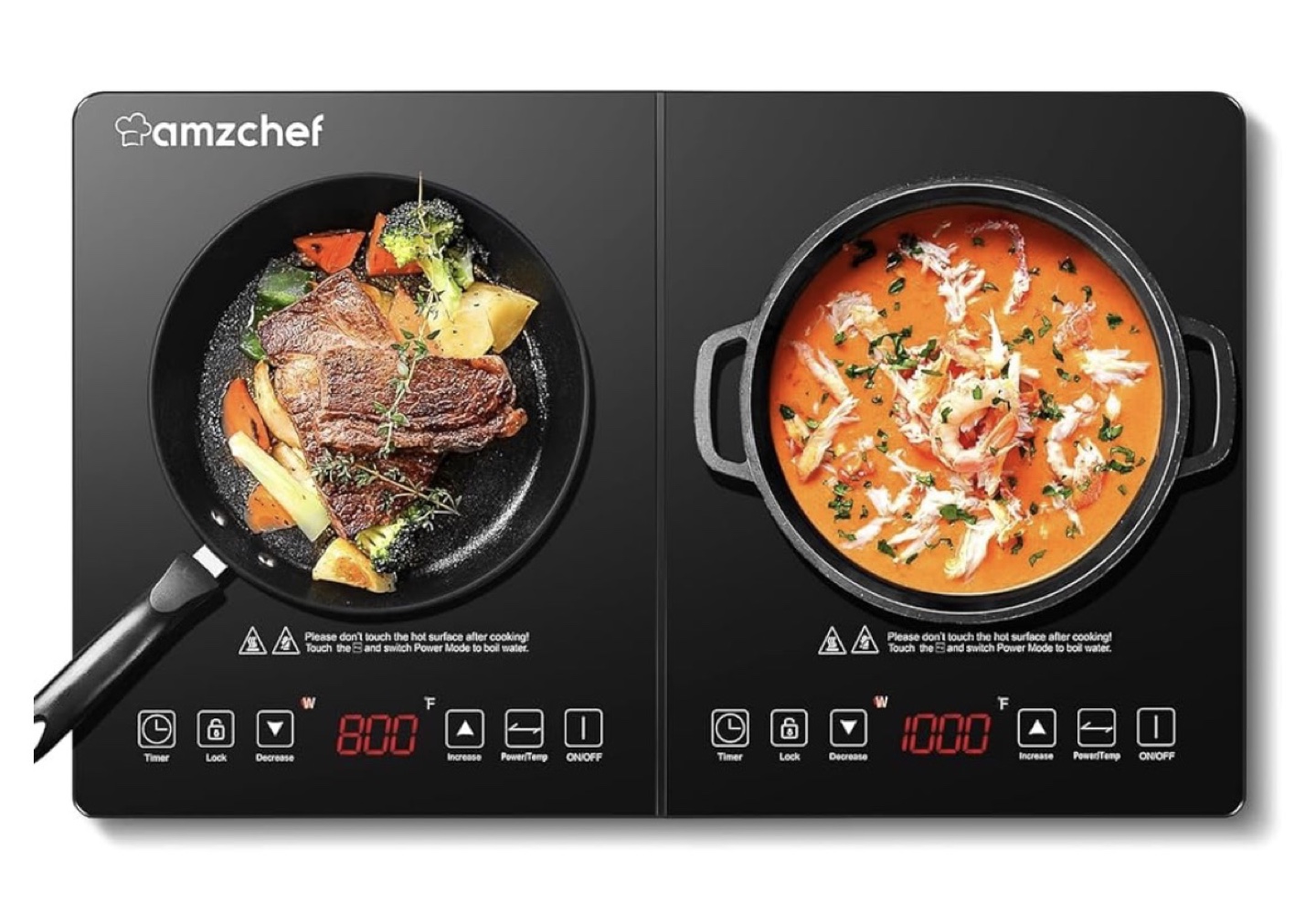 Amzchef Double Induction Cooktop - photo 2