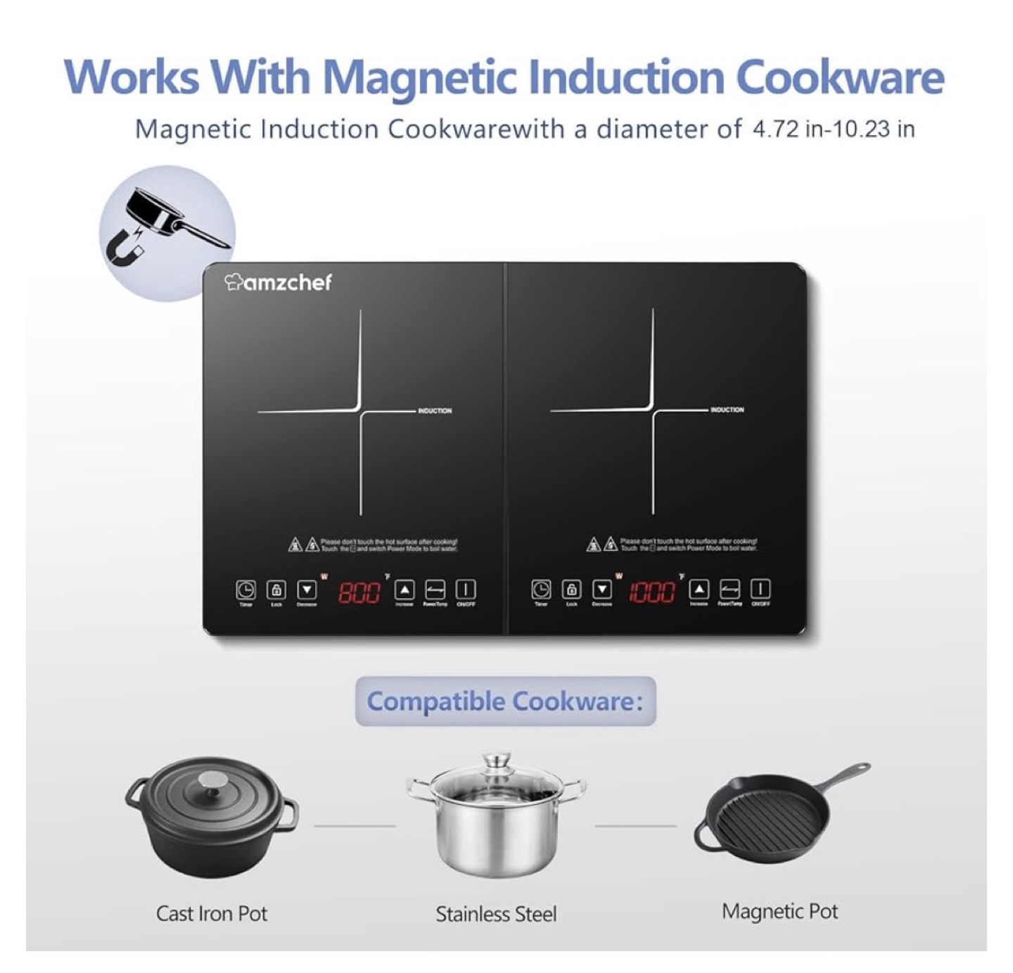 Amzchef Double Induction Cooktop - photo 5