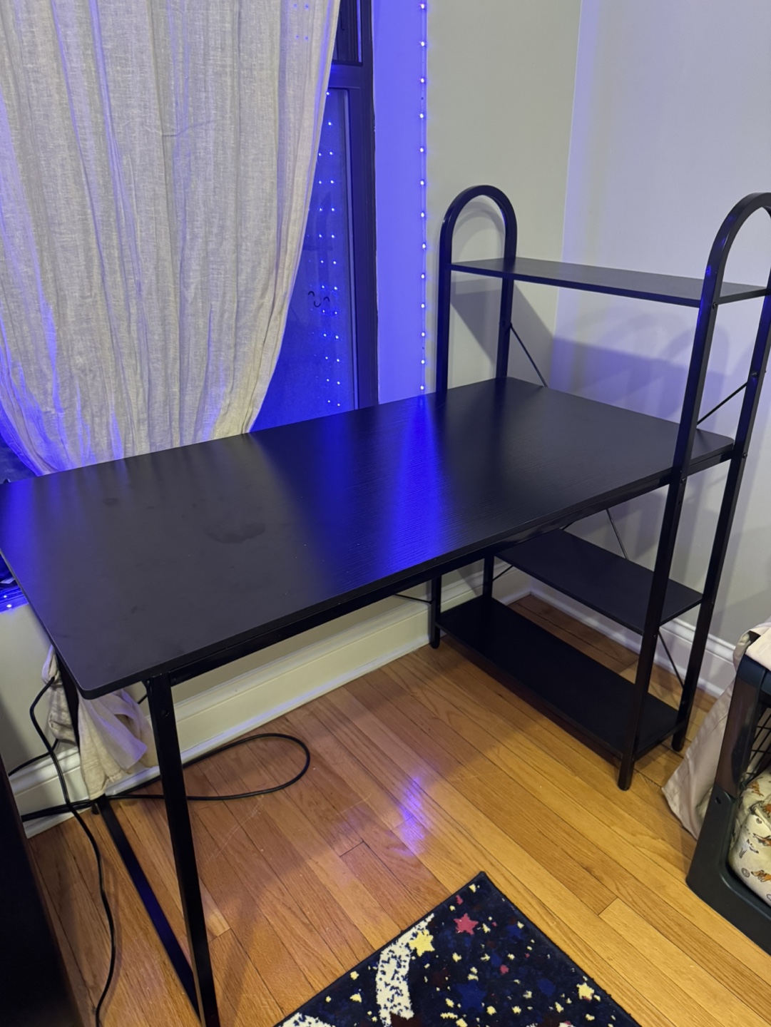 desk with shelf, black