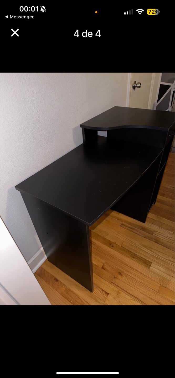Black Desk with Drawer - photo 4