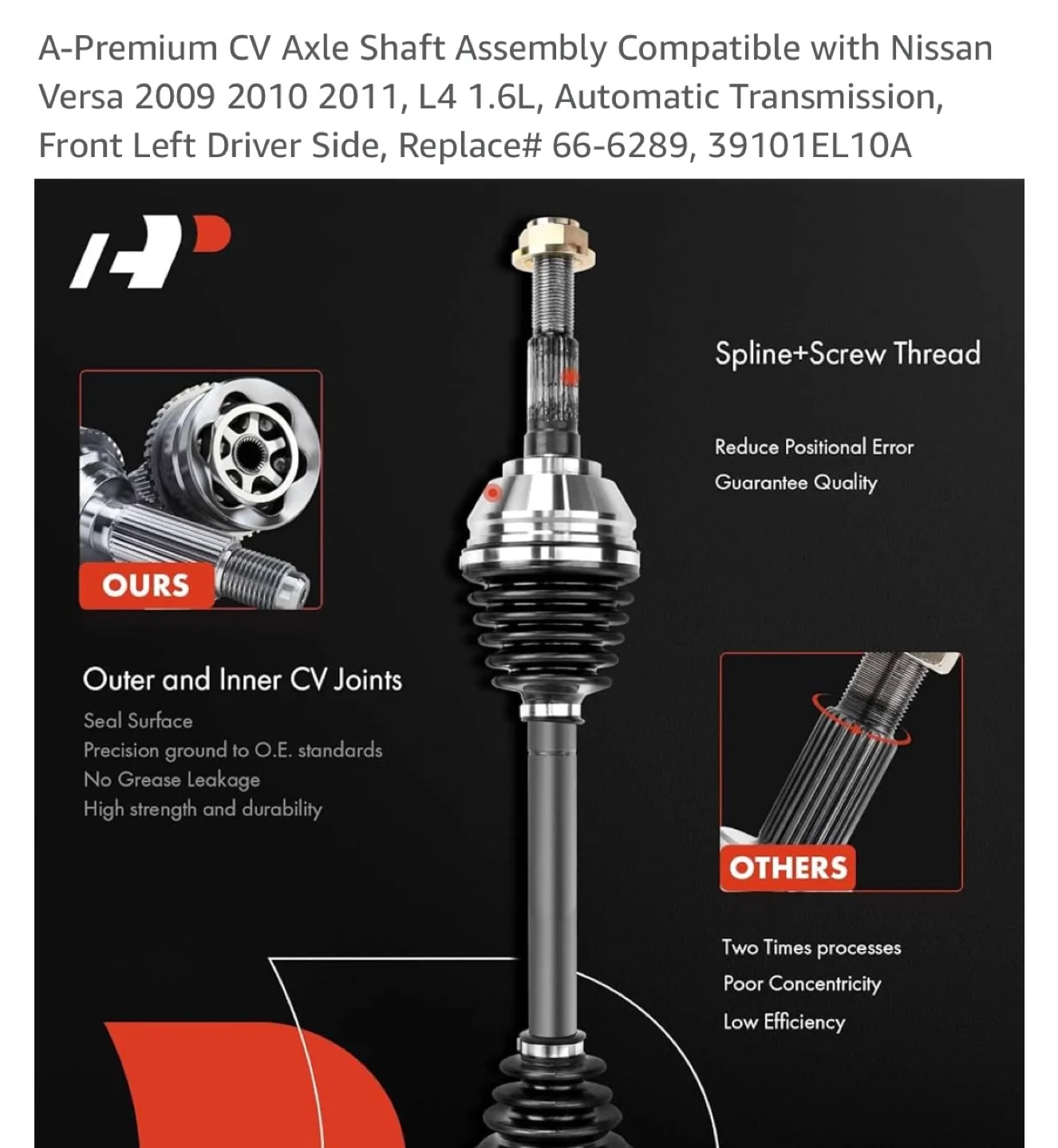 Nissan Versa CV Axle Shaft Assembly image indicator(6)