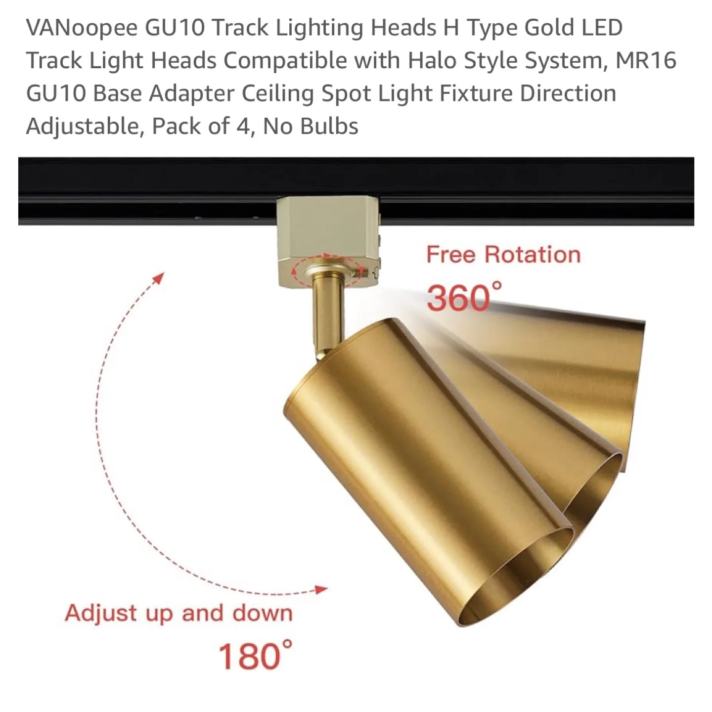 GU10 Track Lighting Heads Gold LED image indicator(2)