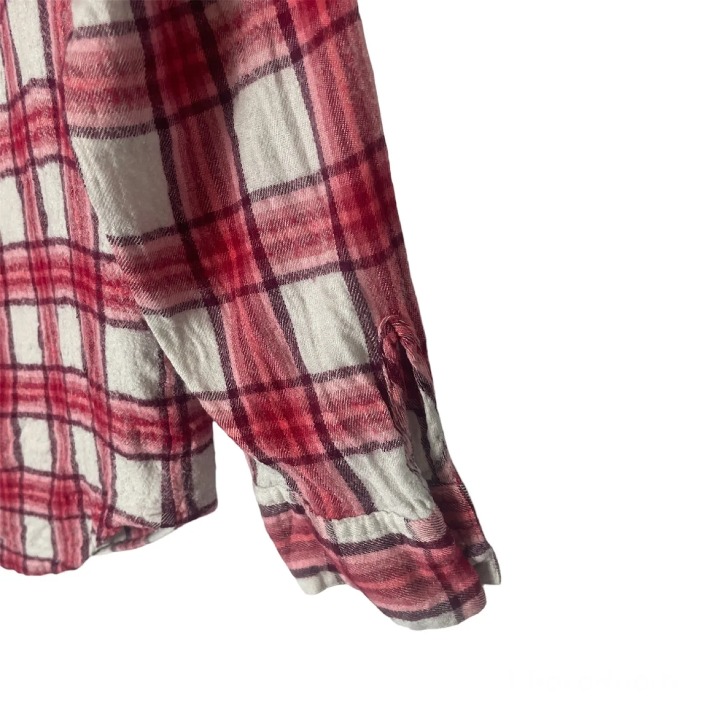 Express Red Plaid Flannel Button Down Top Size XS image indicator(4)