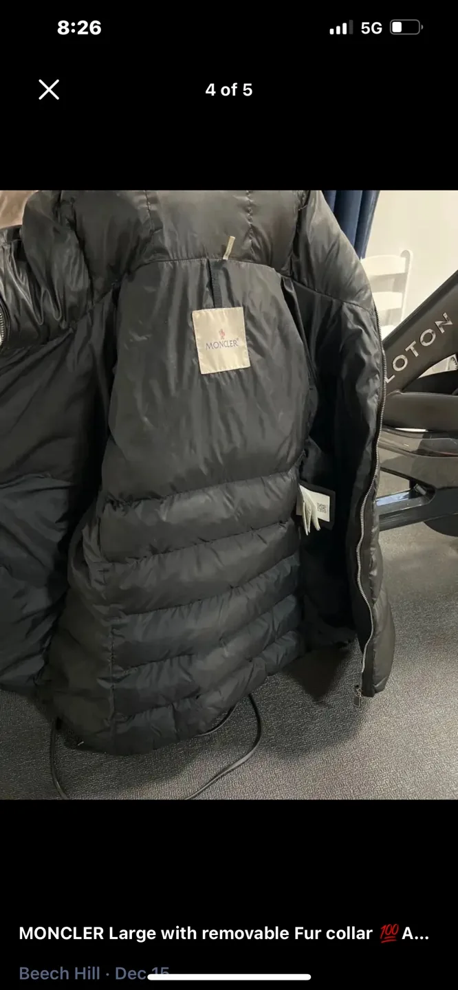 Moncler Large Down Jacket with Fur Hood image indicator(4)