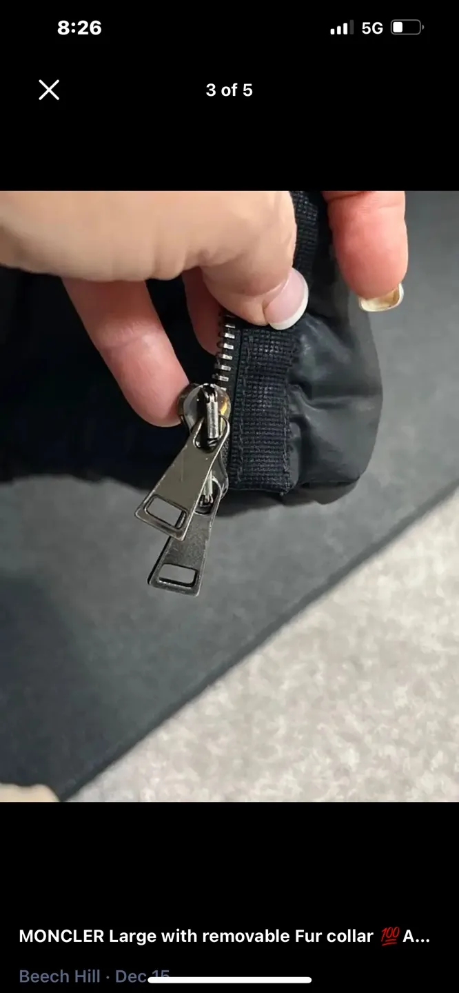 Moncler Large Down Jacket with Fur Hood image indicator(5)