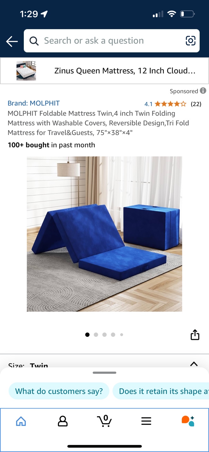 MOLPHIT Twin Foldable Mattress