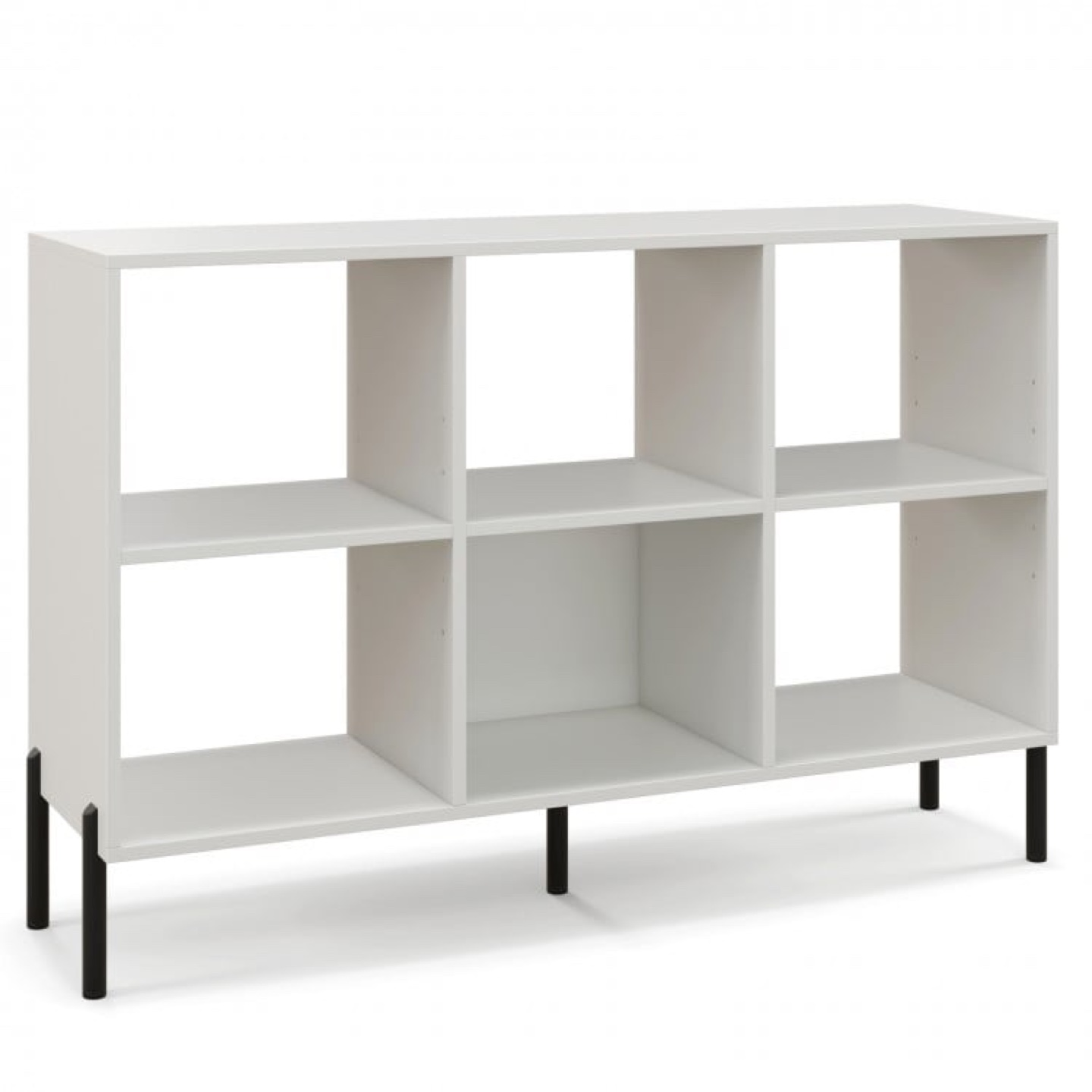 White 6 Cube Storage Shelf with Black Legs - photo 4
