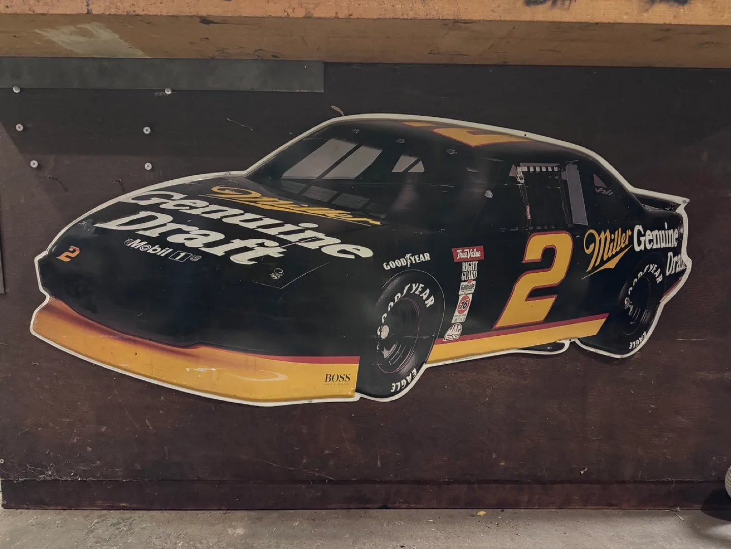 Vintage Miller Genuine Draft Racing Car Sign