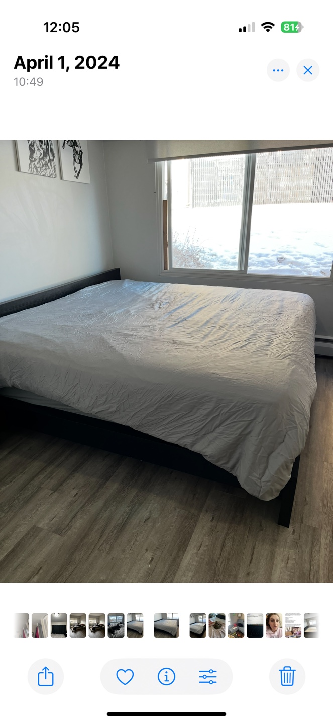 IKEA King Size Bed Frame with Slatted Base - photo 2