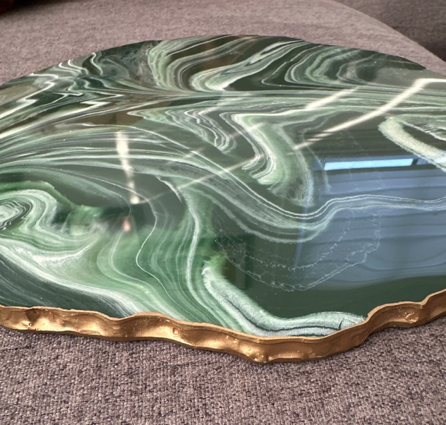 Green and Gold Resin Coaster image indicator(2)