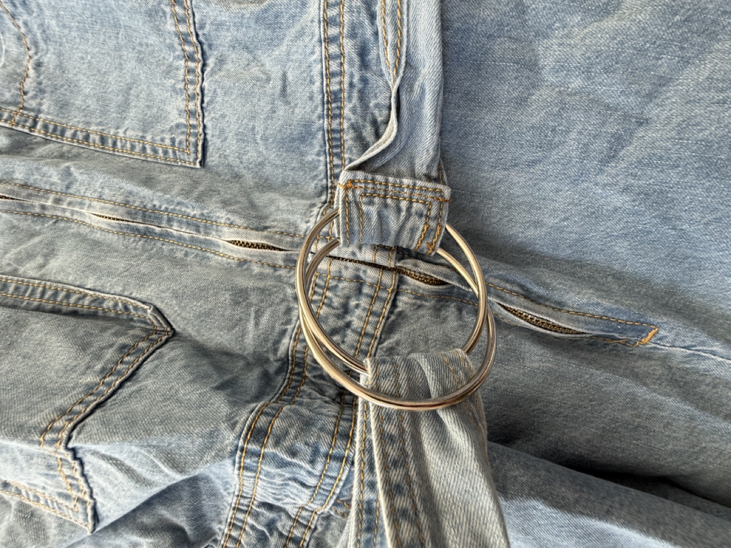 Light Wash Denim Jumpsuit - photo 3