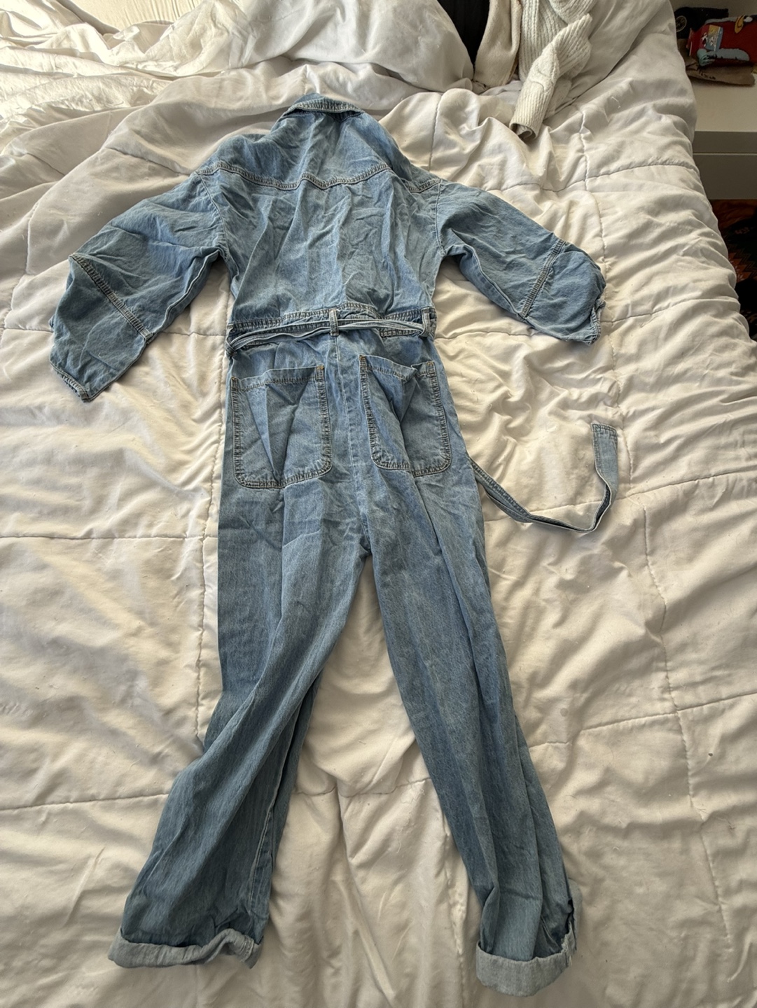 Light Wash Denim Jumpsuit - photo 2