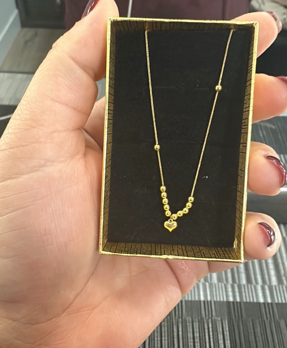 Gold Heart Necklace Real Gold image indicator(2)