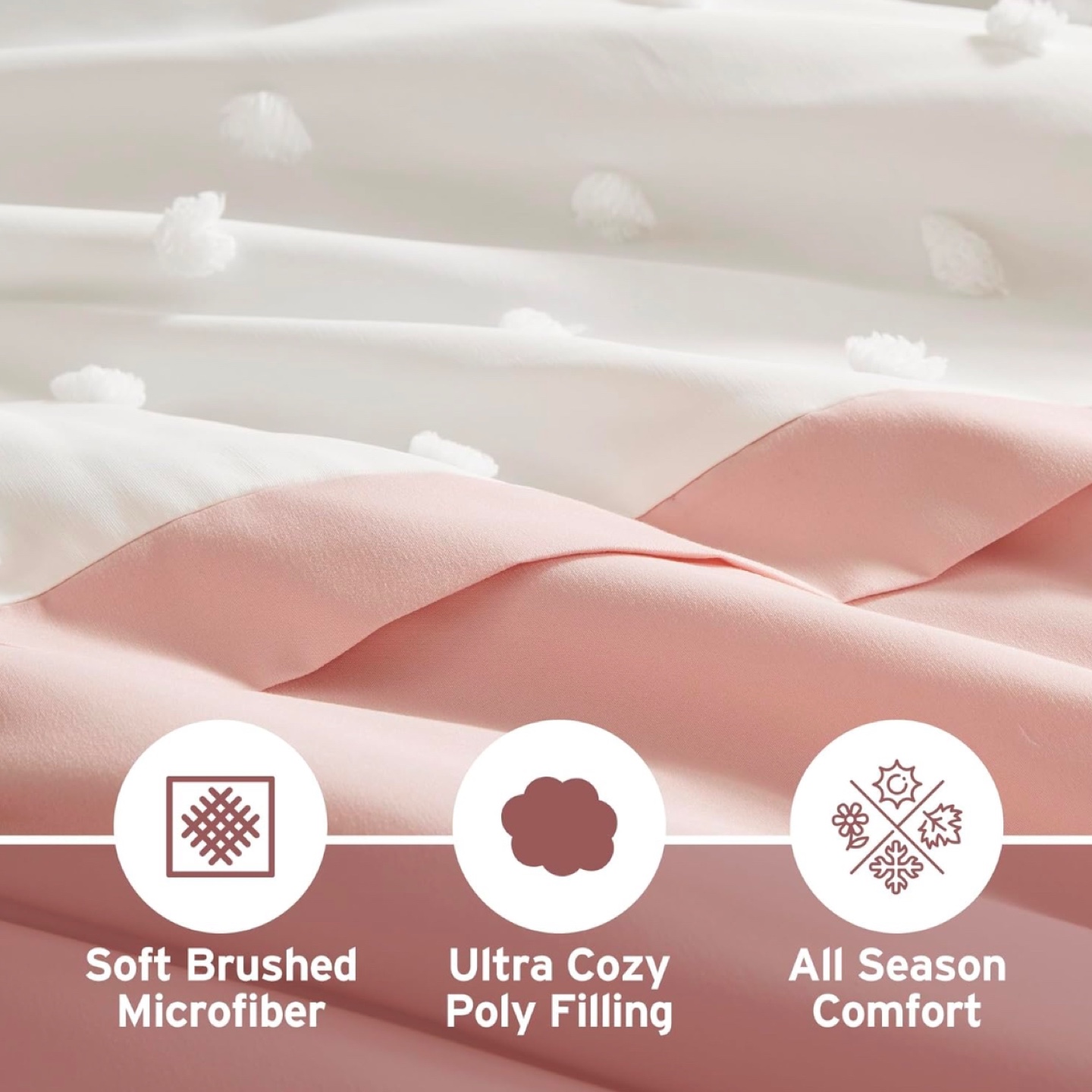 Full/Queen Boho-Chic Pompom Comforter Set - photo 3