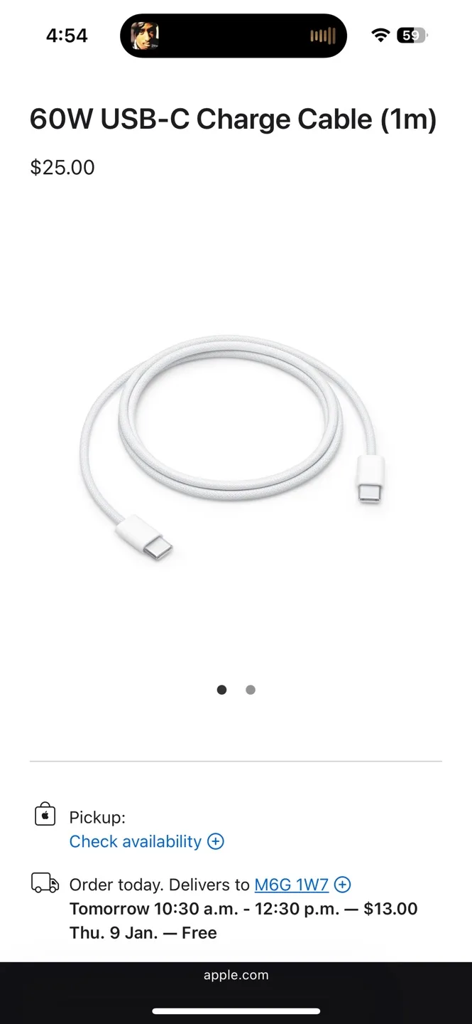 🔌 Apple 60W USB-C Charge Cable (1m) image indicator(3)