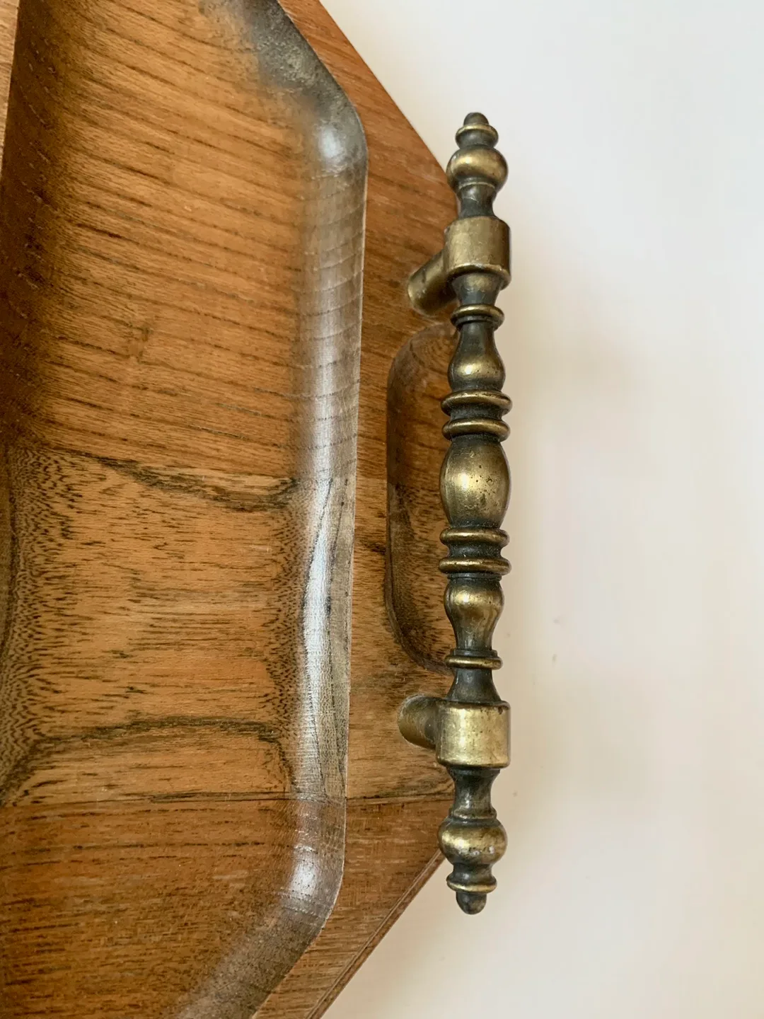 Vintage Octagonal Wood Serving Tray with Tile Insert image indicator(3)