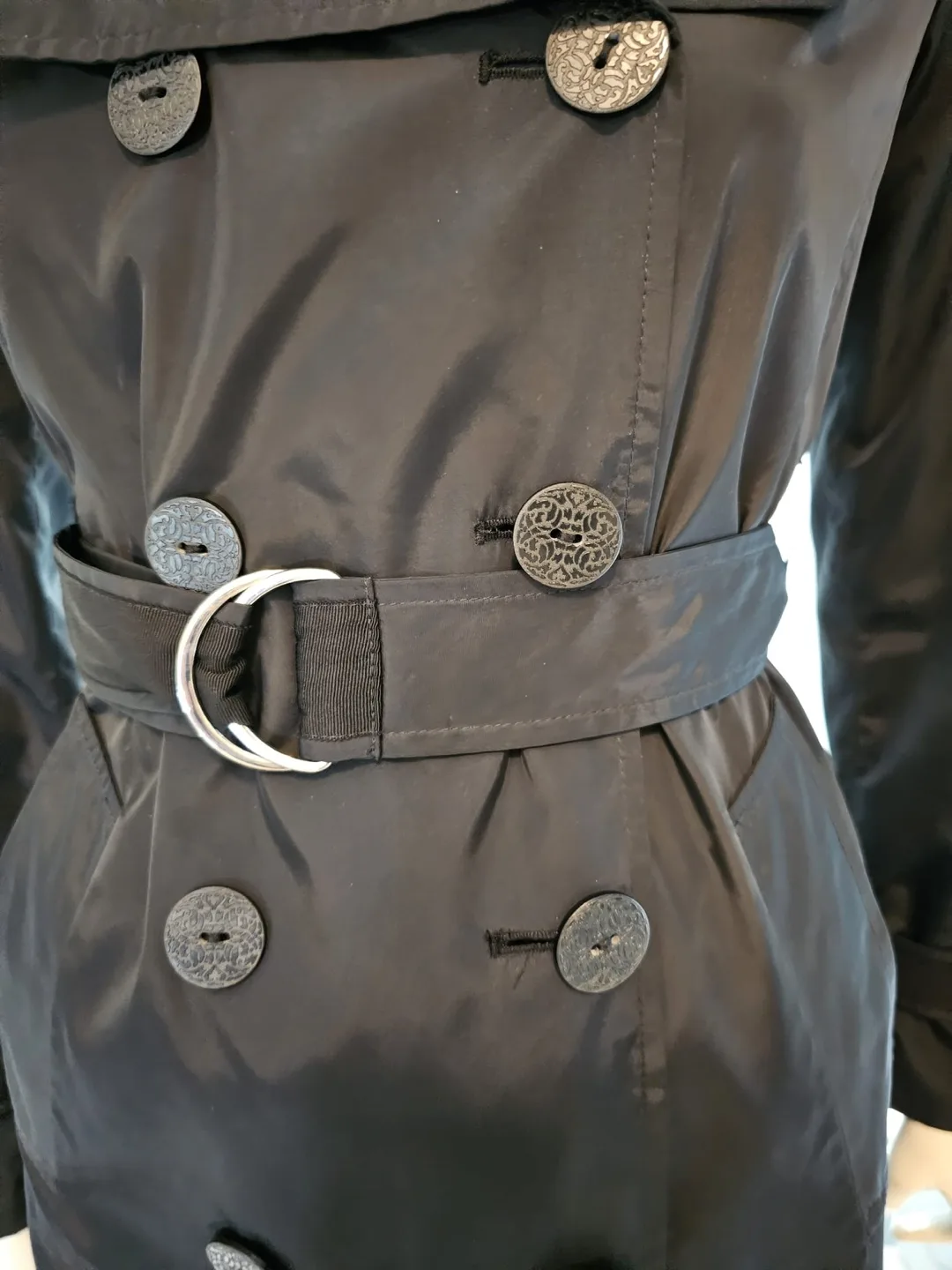 Tahari Black Trench Coat with Belt Small image indicator(3)