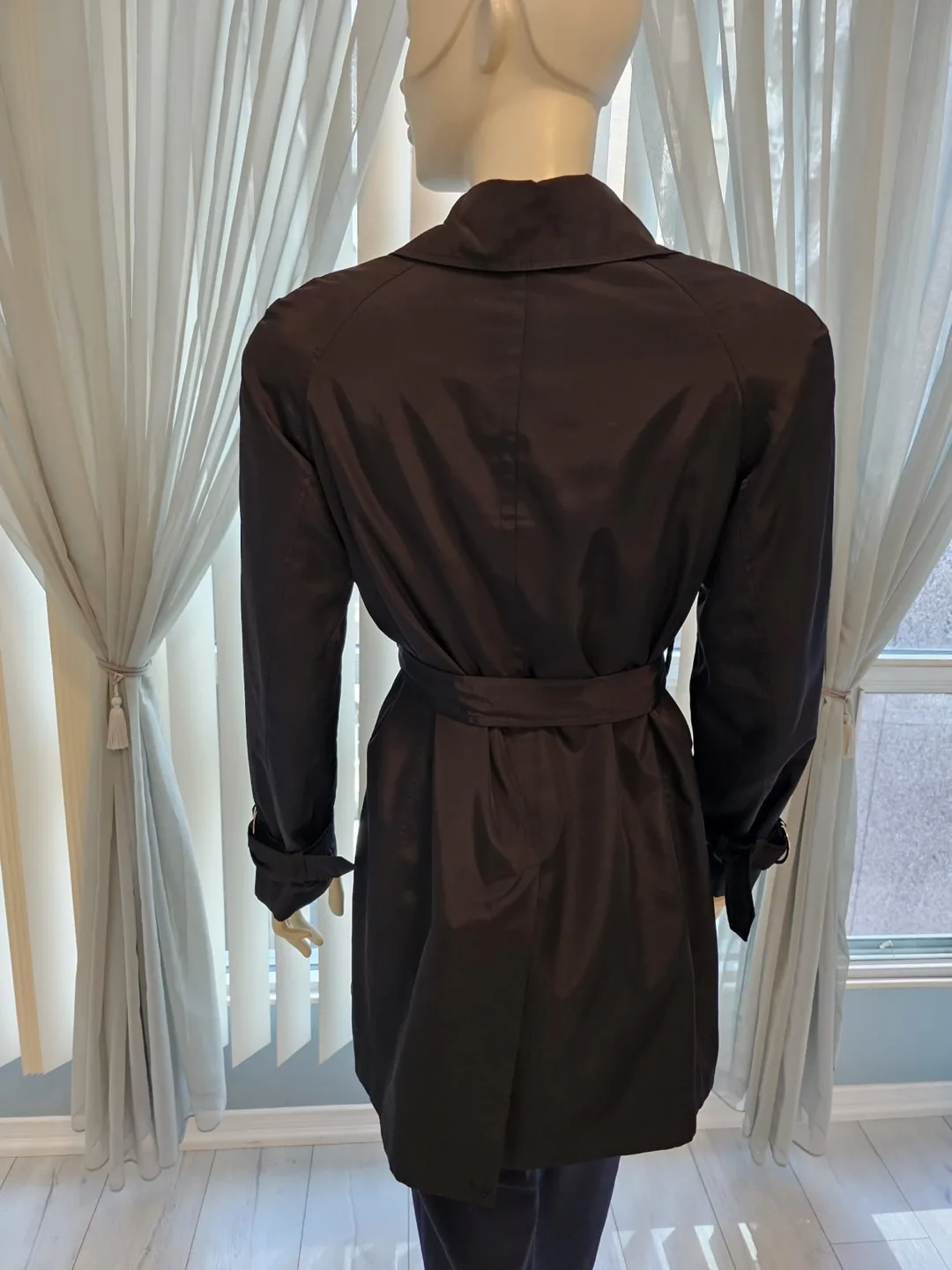 Tahari Black Trench Coat with Belt Small image indicator(5)