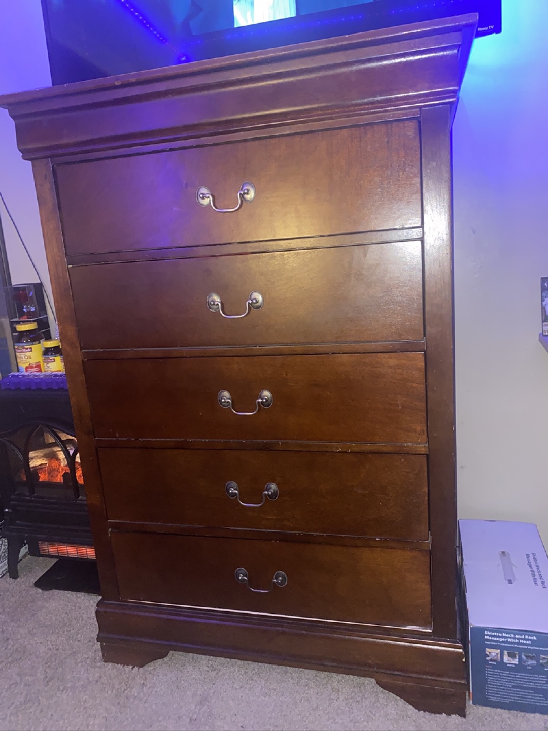 Wooden 5 Drawer Chest