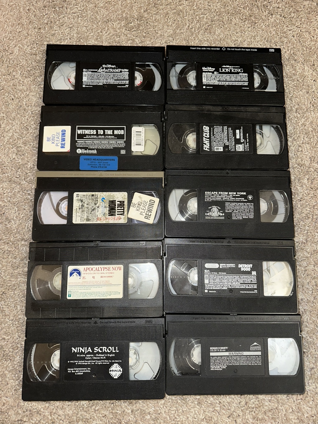 Lot of 10 VHS Tapes