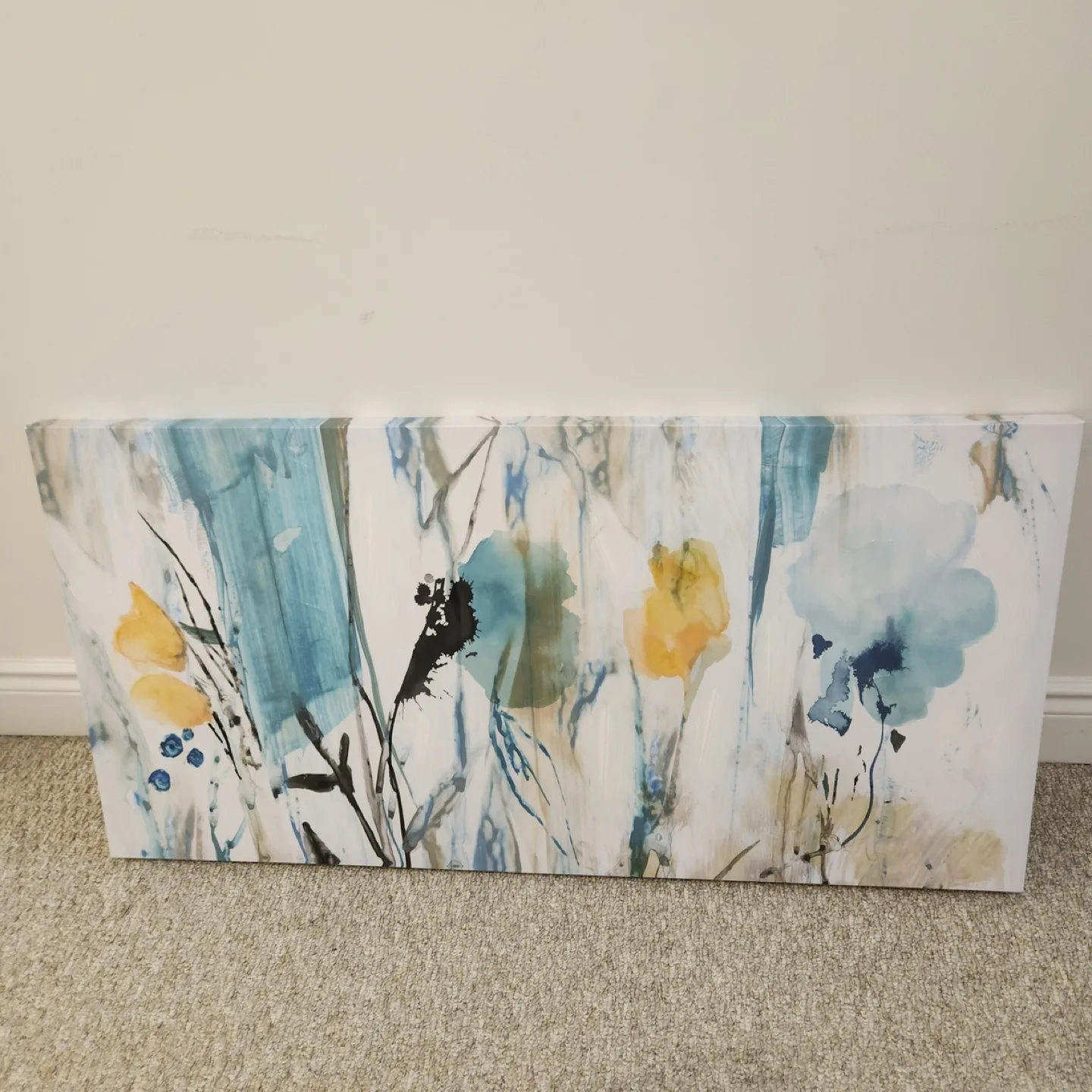 Abstract Floral Canvas Wall Art - 40" x 20" thumbnail