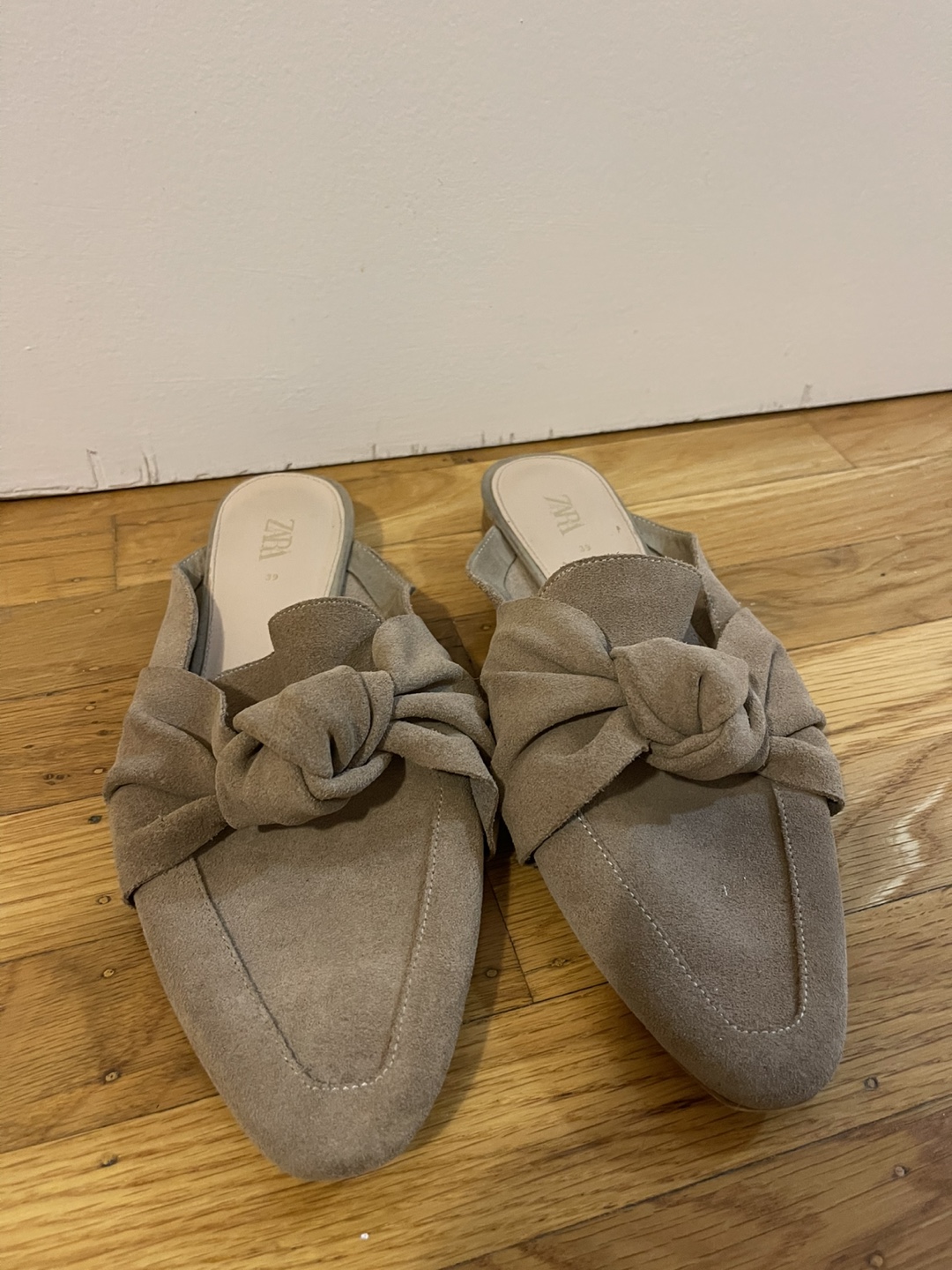 Zara Suede Bow Mules