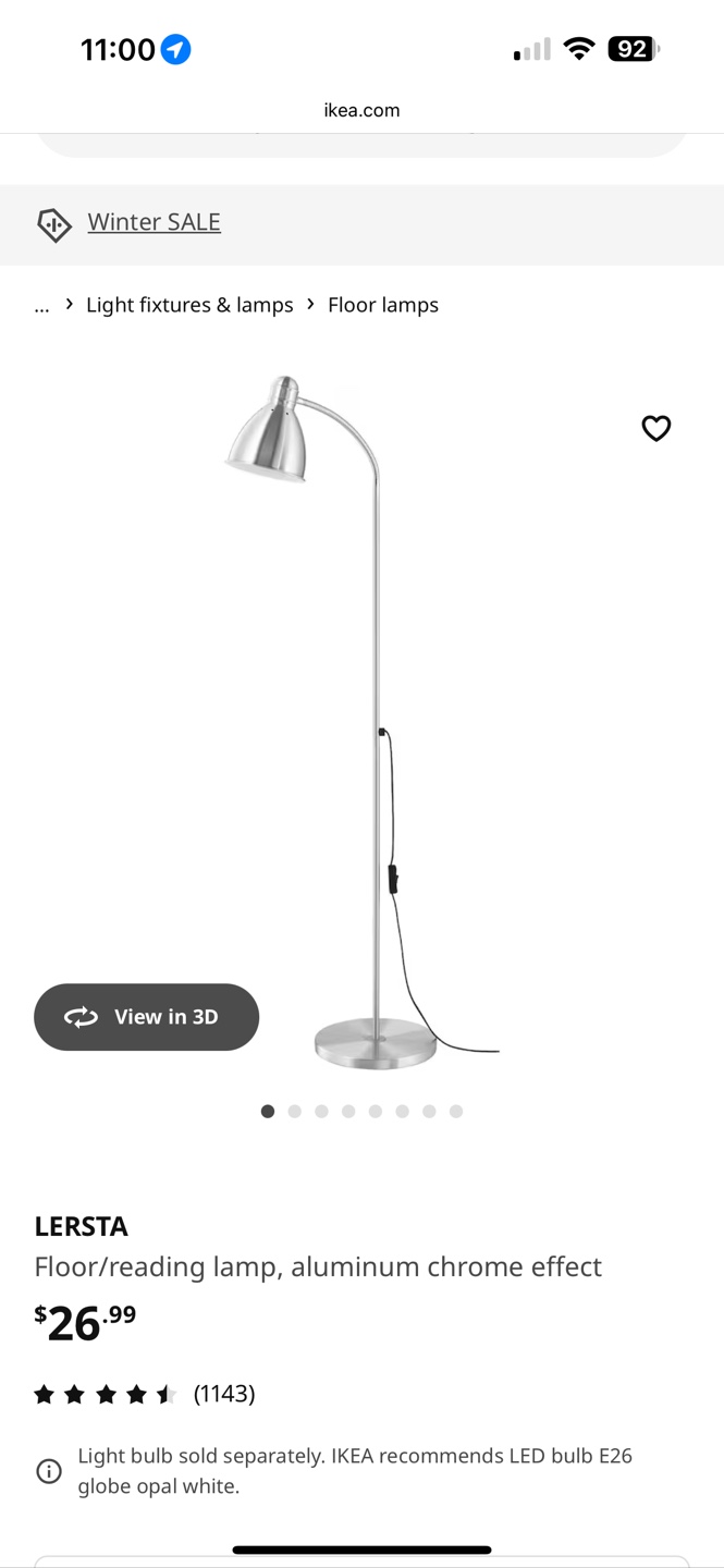 IKEA LERSTA Floor Lamp