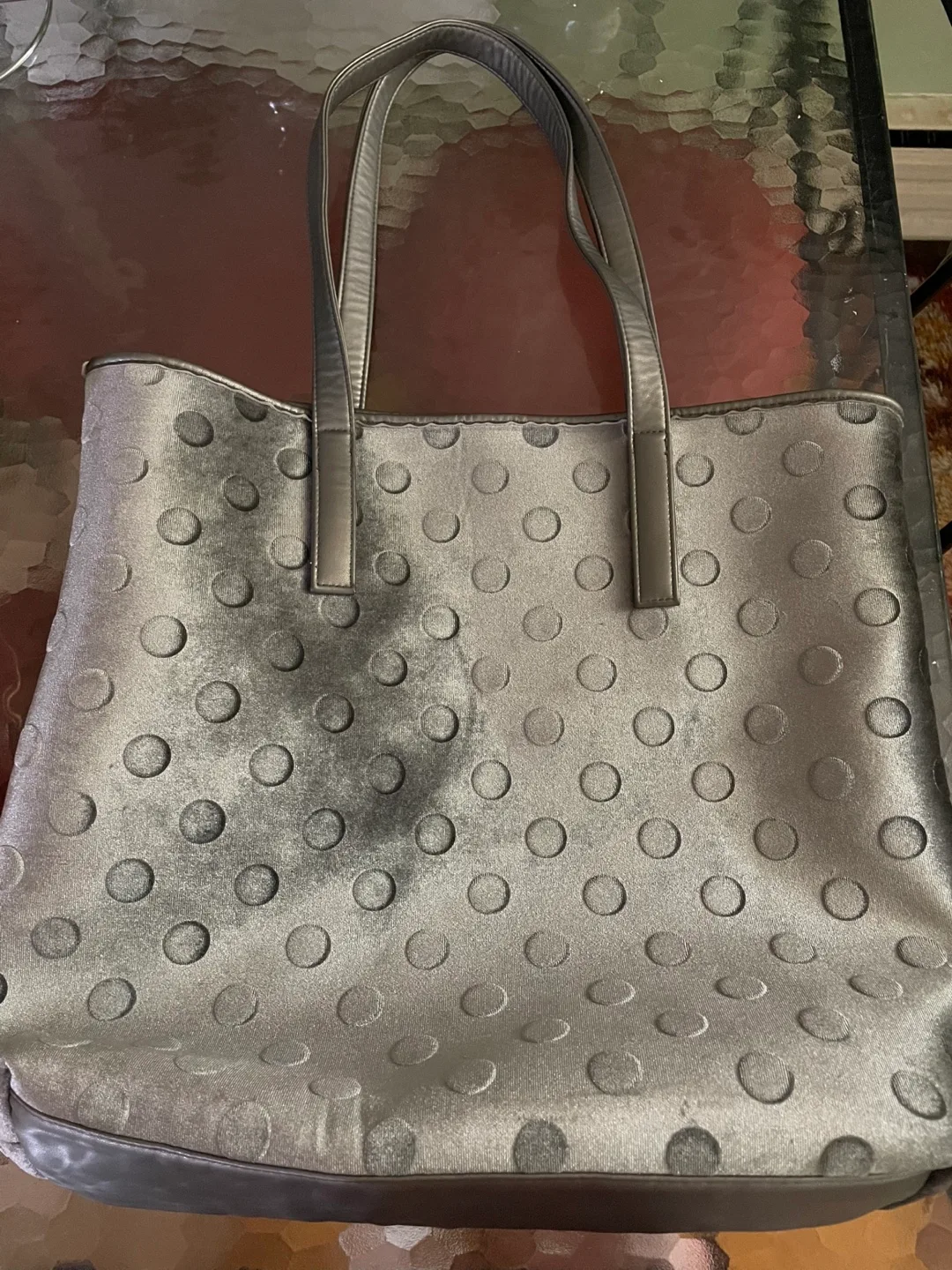 Kate Spade Grey Velvet Tote Bag image indicator(4)