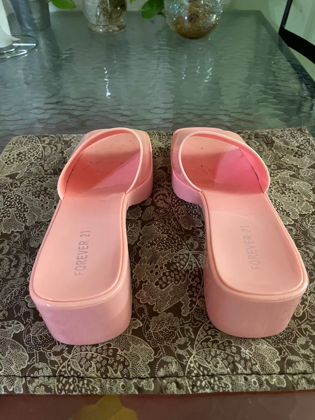 Forever 21 Pink Platform Slides image indicator(3)