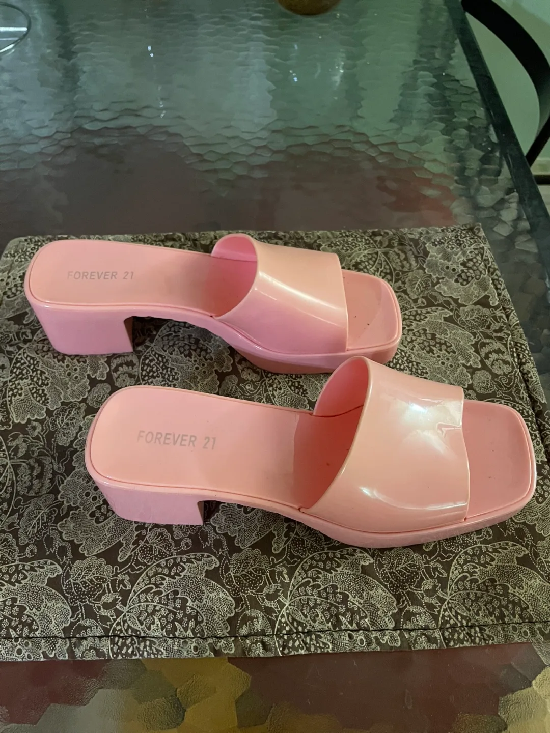 Forever 21 Pink Platform Slides image indicator(2)