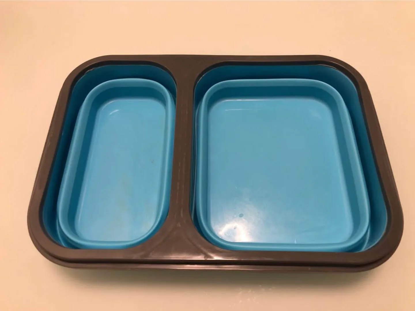 Silicone and Plastic Portable Food Container - Blue image indicator(2)