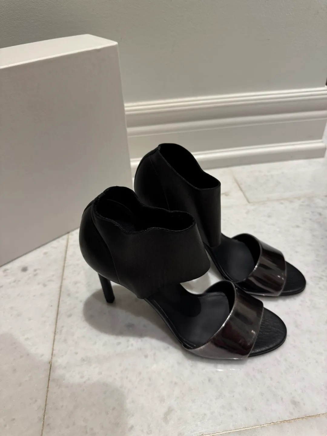 Vince Black Leather Heels image indicator(2)