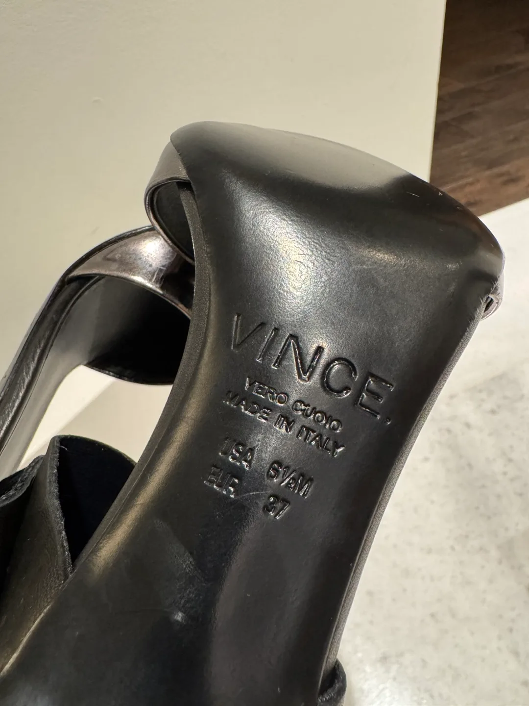 Vince Black Leather Heels image indicator(3)