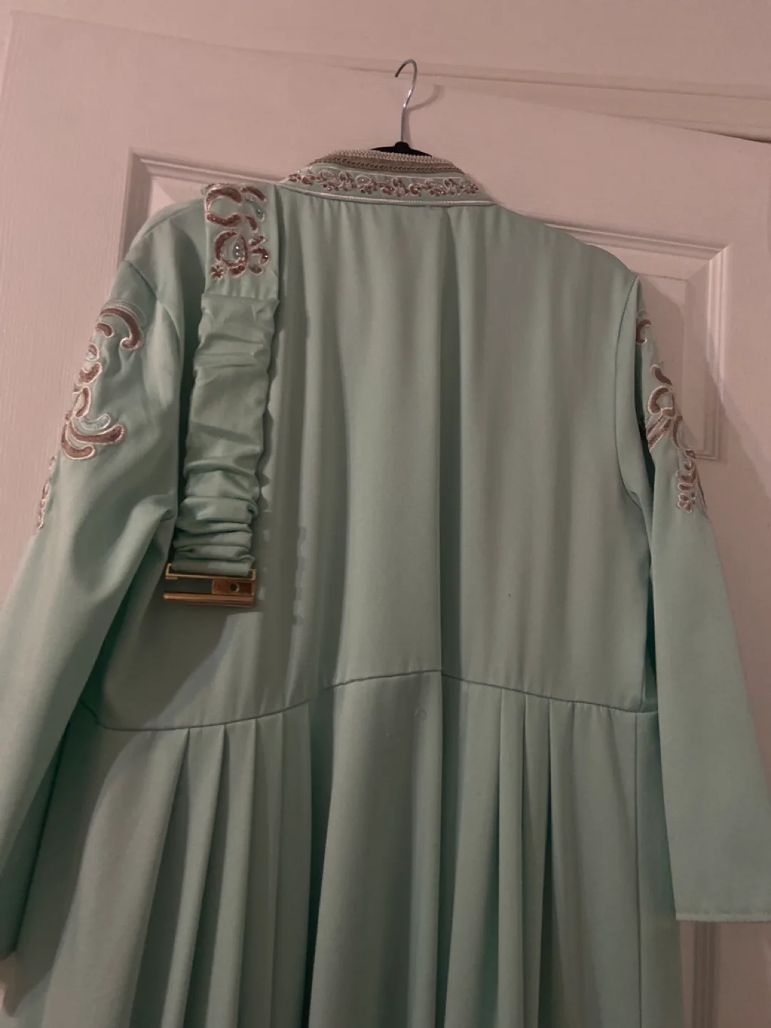 Mint Green Kaftan with Embroidered Detail image indicator(6)