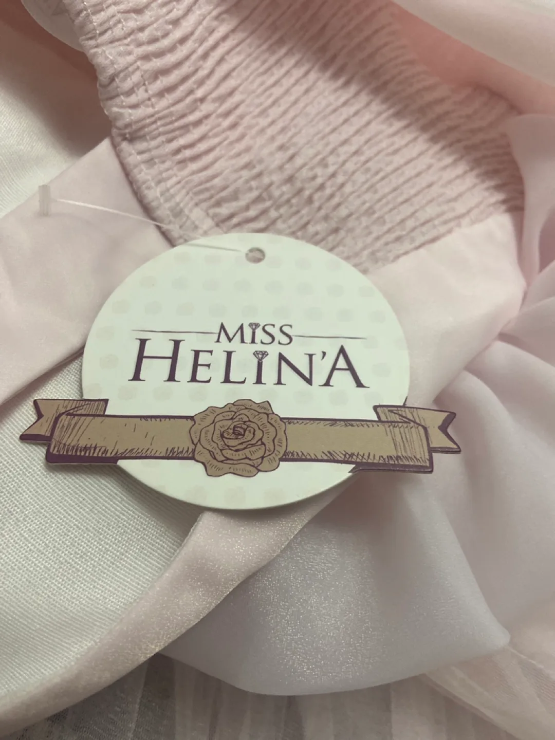 Pink Flower Girl Dress with Feathers image indicator(9)