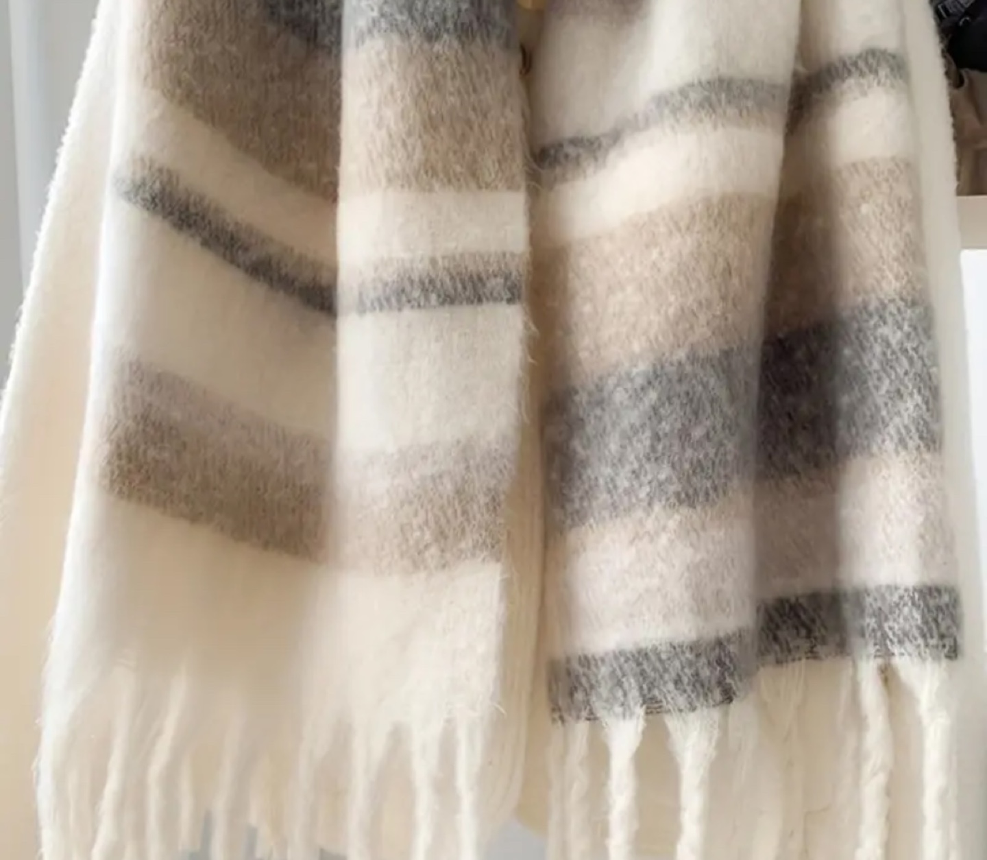 Striped Scarf with Tassels
