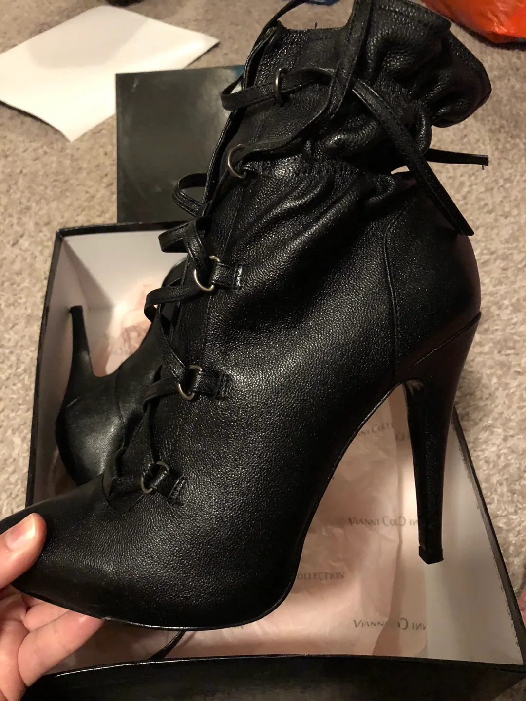 Vianni Collection Black Lace Up Boots image indicator(2)