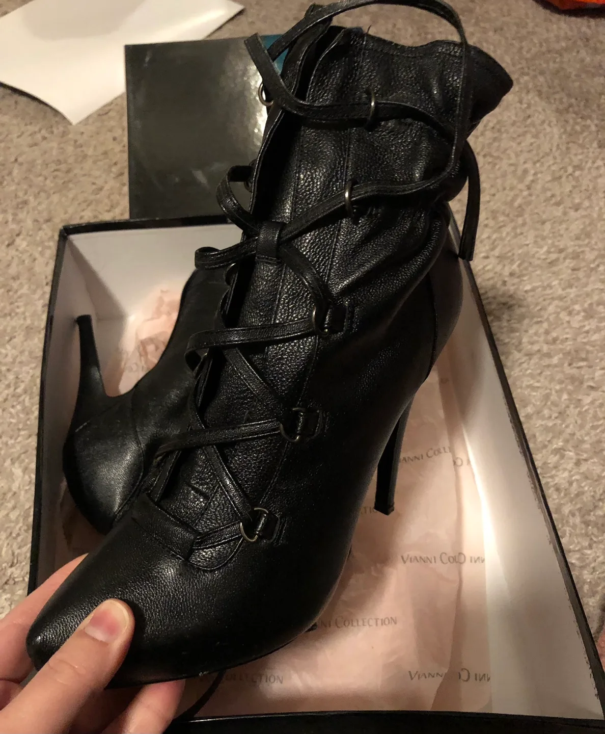 Vianni Collection Black Lace Up Boots image indicator(3)