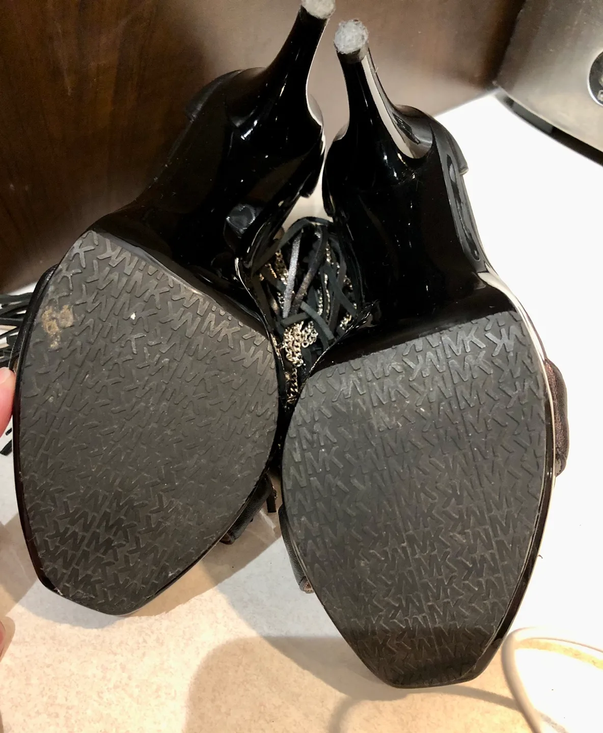 Michael Kors Black Leather Heels image indicator(10)