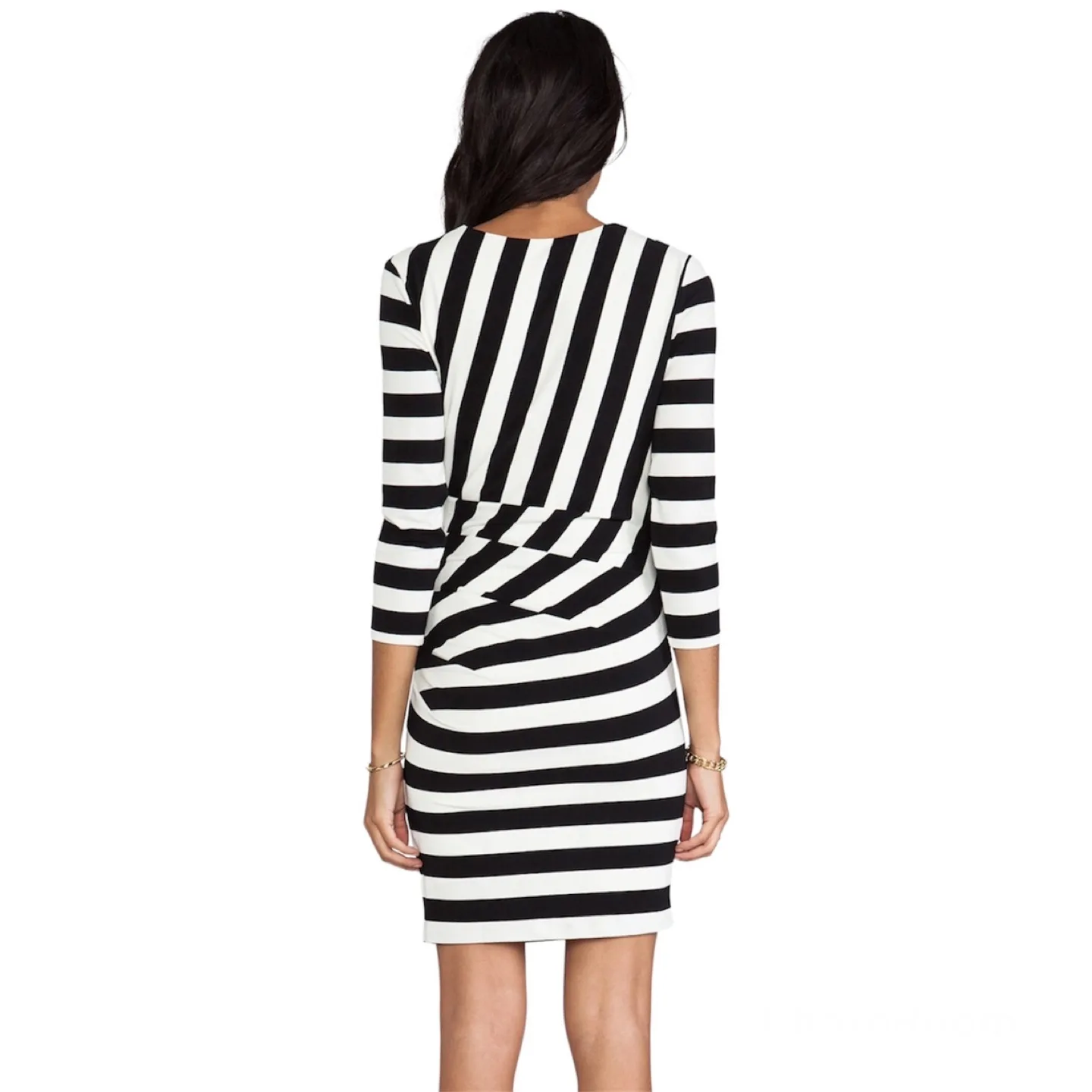 Juicy Couture Promenade Stripe ¾ Sleeve Dress Size Small image indicator(2)